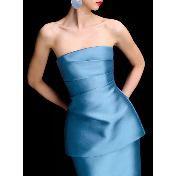 Solace London The Lucille Maxi Dress in Slate Blue
