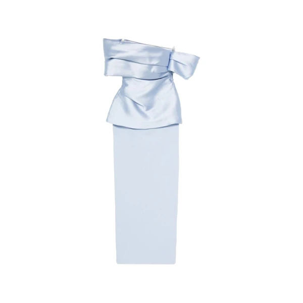Solace London The Lucine Maxi Dress in Light Blue | Maxi Dresses | Coveti
