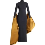 Solace London The Lyana Maxi Dress in Gold and Black | Maxi Dresses | Coveti