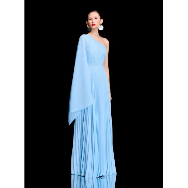 Solace London The Maci Maxi Dress in Soft Blue