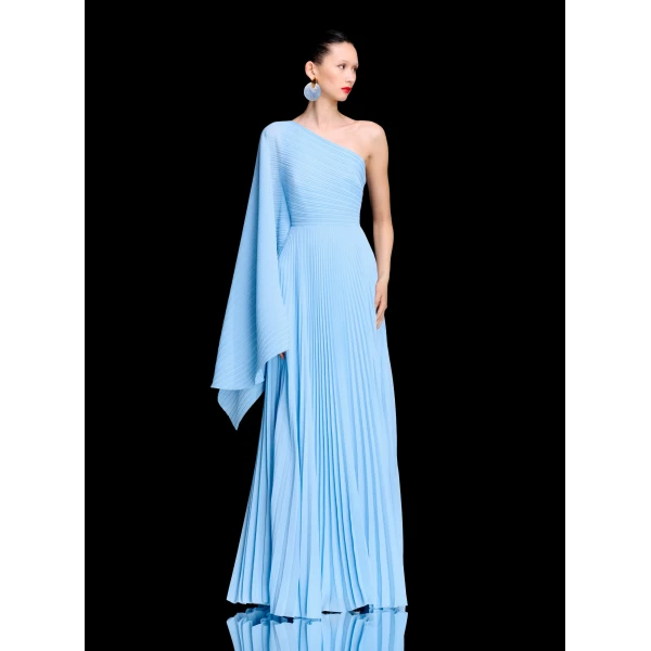 Solace London The Maci Maxi Dress in Soft Blue