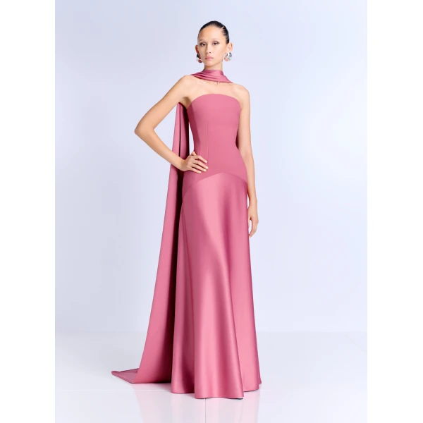 Solace London The Mae Maxi Dress in Dark Rose