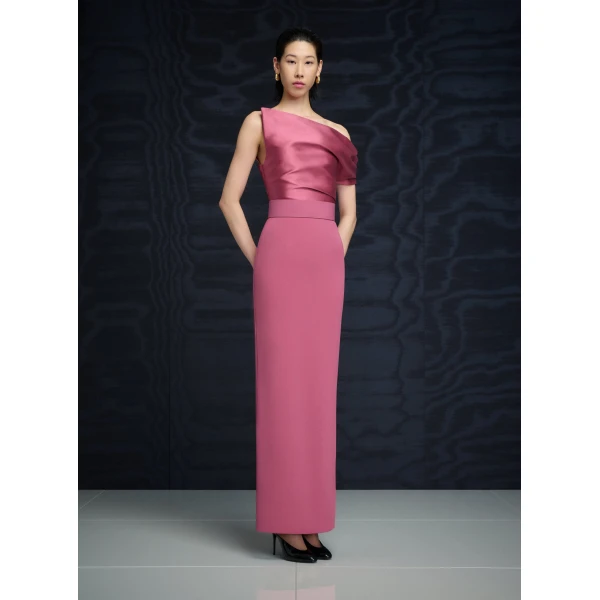 Solace London The Magda Maxi Dress in Dark Rose