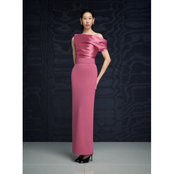 Solace London The Magda Maxi Dress in Dark Rose