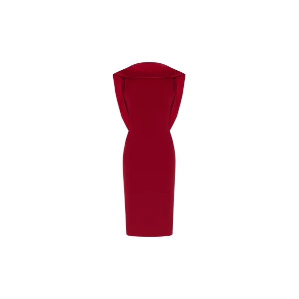 The Mansfield Midi Dress in Ruby