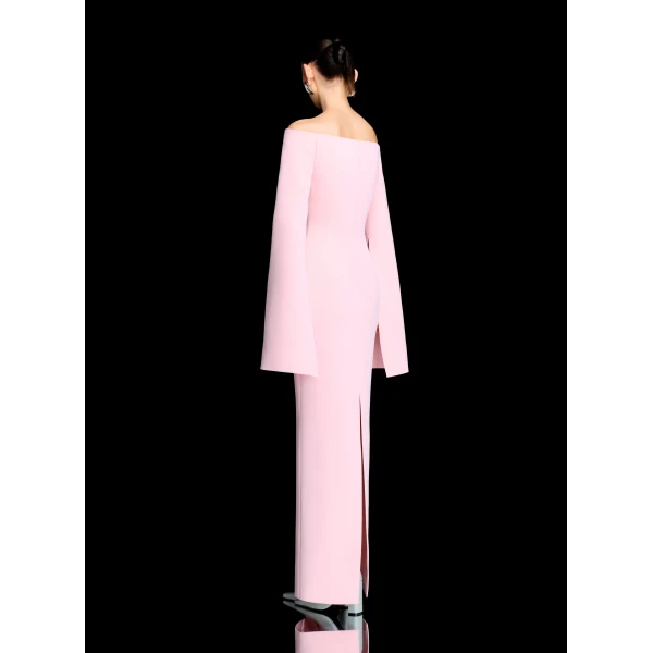 Solace London The Marcella Maxi Dress in Pale Pink