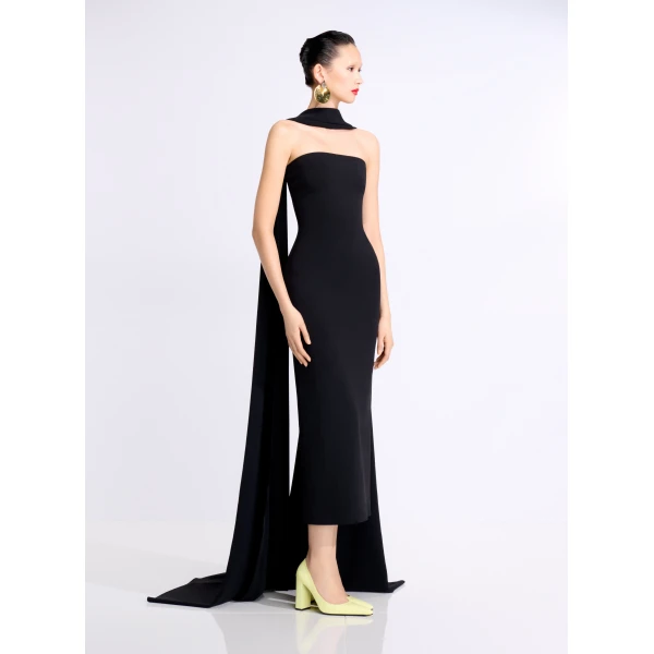 Solace London The Martine Midaxi Dress in Black