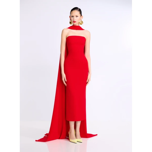 Solace London The Martine Midaxi Dress in Red