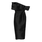 Solace London The Mirla Midaxi Dress in Black | Midi Dresses | Coveti