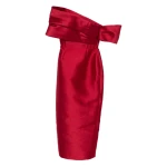 Solace London The Mirla Midaxi Dress in Crimson Red | Midi Dresses | Coveti