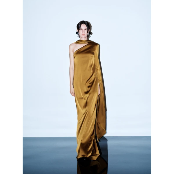 Solace London The Newman Maxi Dress in Gold