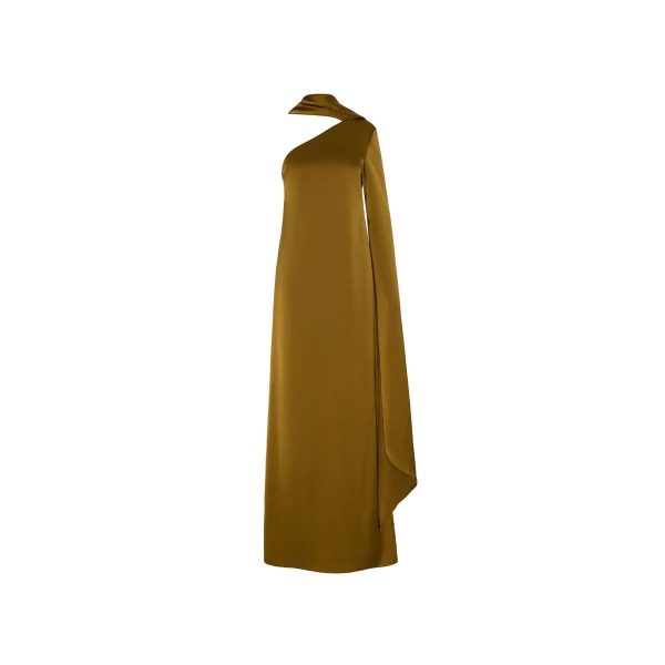 Solace London The Newman Maxi Dress in Gold | Maxi Dresses | Coveti