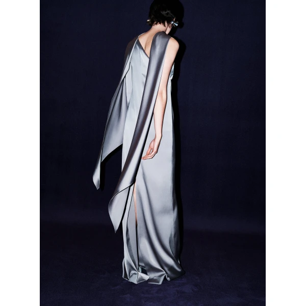 Solace London The Newman Maxi Dress in Pewter