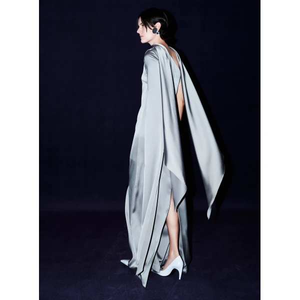 Solace London The Newman Maxi Dress in Pewter