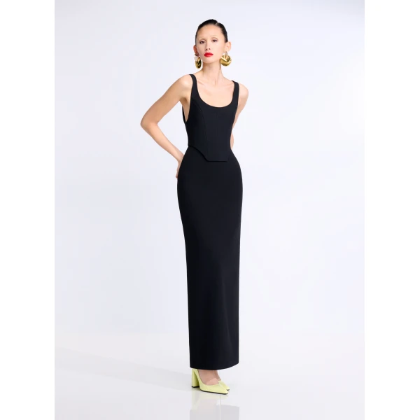 Solace London The Noor Maxi Dress in Black