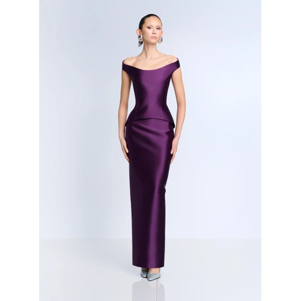 Solace London The Pieta Maxi Dress in Damson