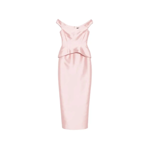 Solace London The Pieta Maxi Dress in Pale Pink | Maxi Dresses | Coveti
