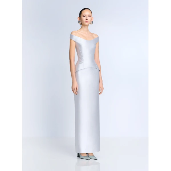 Solace London The Pieta Maxi Dress in Platinum