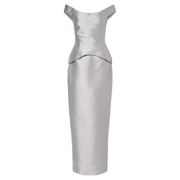 Solace London The Pieta Maxi Dress in Platinum | Maxi Dresses | Coveti