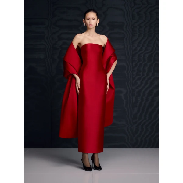 Solace London The Renee Midaxi Dress in Crimson Red