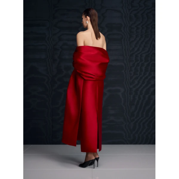 Solace London The Renee Midaxi Dress in Crimson Red