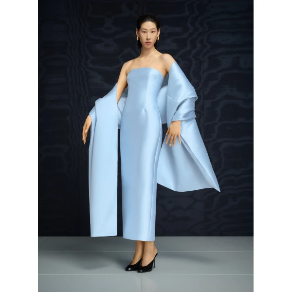 Solace London The Renee Midaxi Dress in Ice Blue