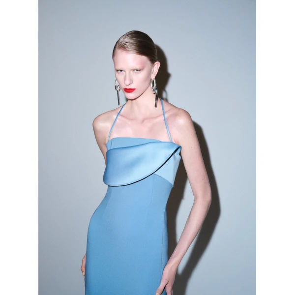 Solace London The Reynolds Maxi Dress in Slate Blue