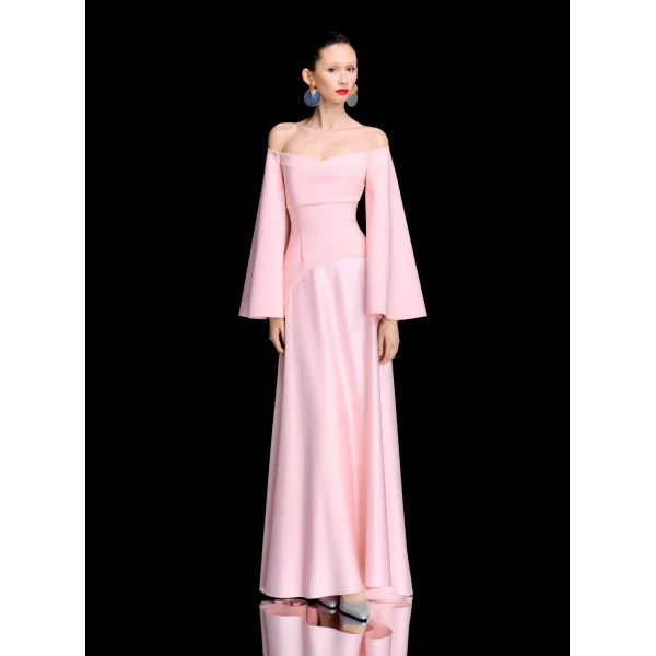 Solace London The Rina Maxi Dress in Camellia Pink