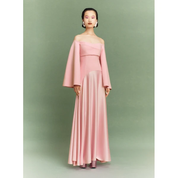 Solace London The Rina Maxi Dress in Putty Pink
