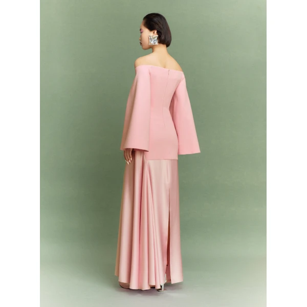 Solace London The Rina Maxi Dress in Putty Pink
