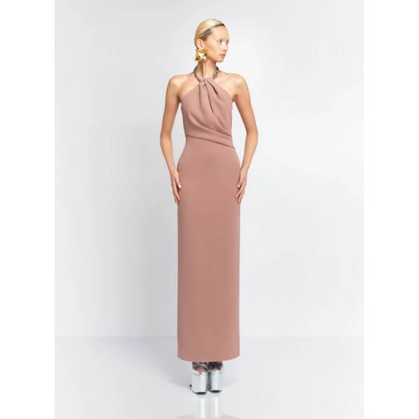 Solace London The Riva Maxi Dress in Cocoa