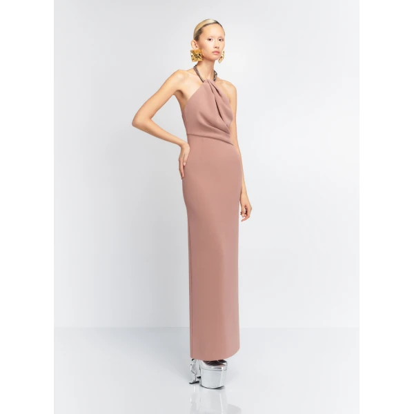 Solace London The Riva Maxi Dress in Cocoa
