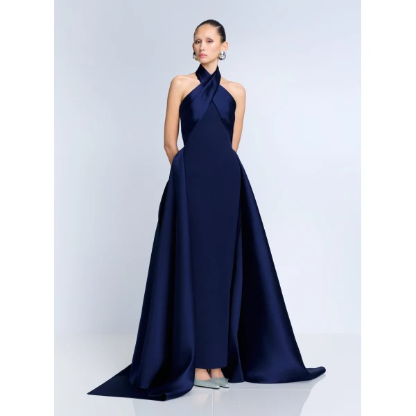 Solace London The Rumi Maxi Dress in Navy