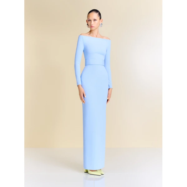 Solace London The Sabina Maxi Dress in Light Blue