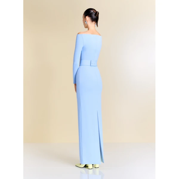 Solace London The Sabina Maxi Dress in Light Blue