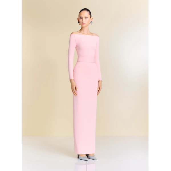 Solace London The Sabina Maxi Dress in Pale Pink