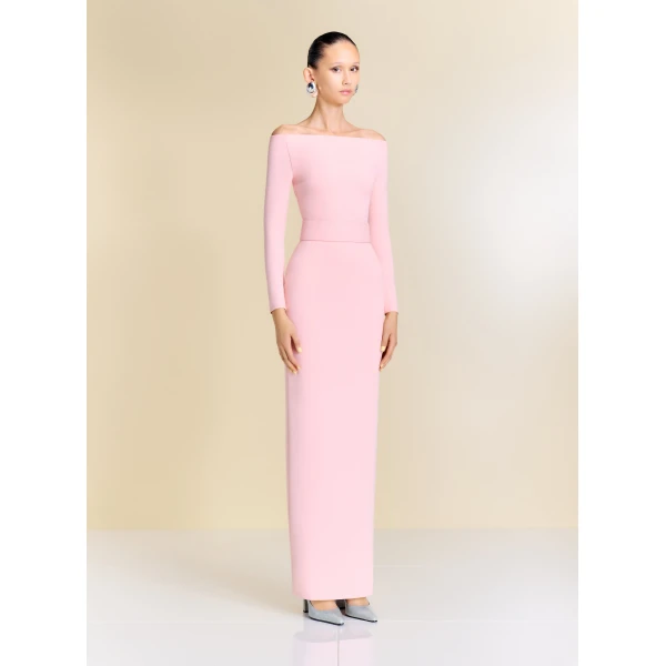 Solace London The Sabina Maxi Dress in Pale Pink