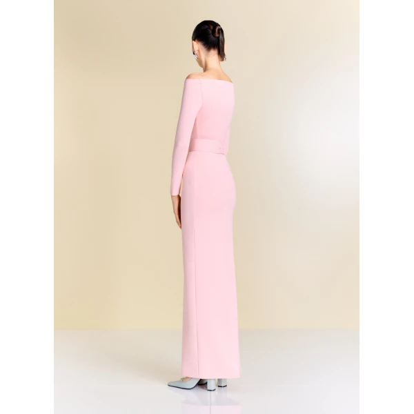Solace London The Sabina Maxi Dress in Pale Pink