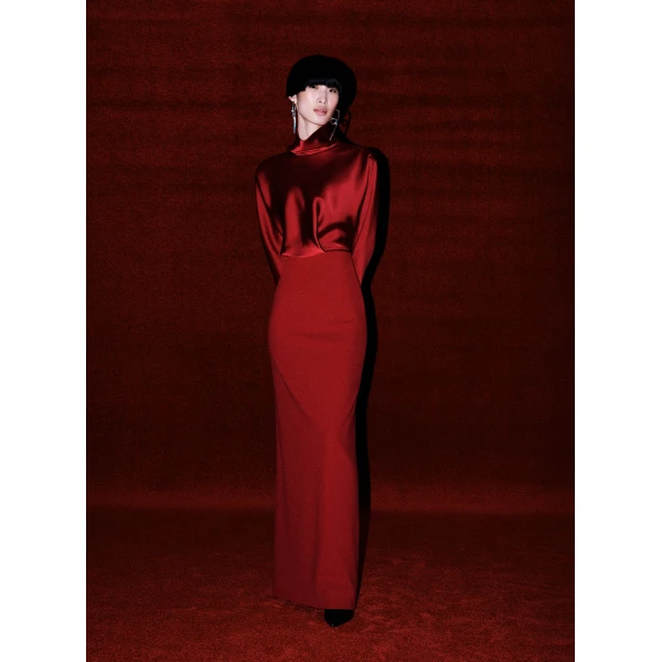 Solace London The Sedgewick Maxi Dress in Ruby