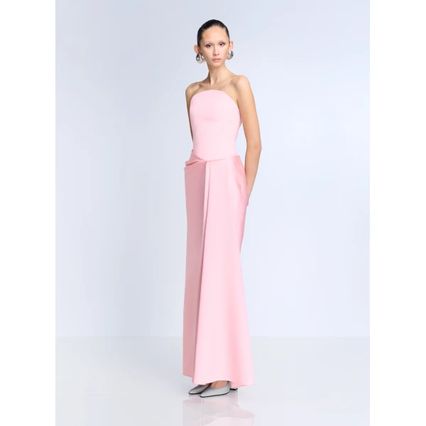 Solace London The Seri Maxi Dress in Pale Pink