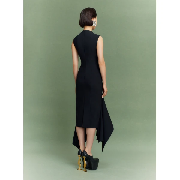 Solace London The Trinity Midi Dress in Black