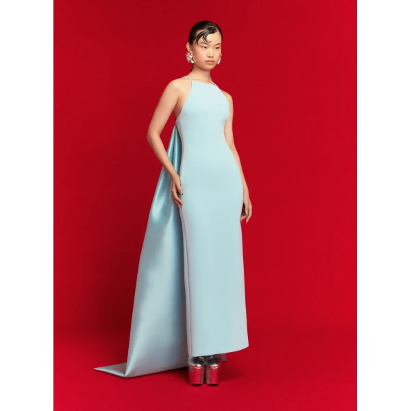 Solace London The Ulla Maxi Dress in Arctic Blue