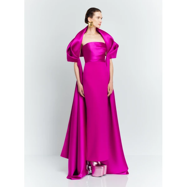 Solace London The Vera Maxi Dress in Fuchsia