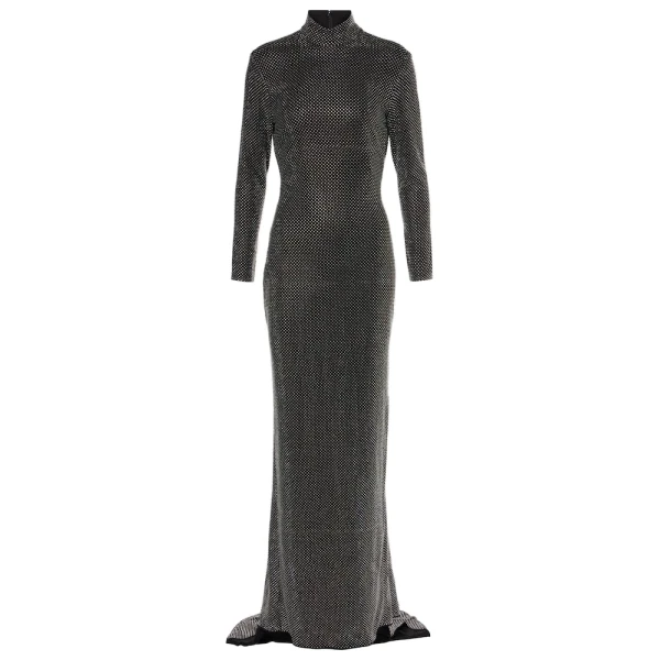 The Vivienne Crystal Maxi Dress in Black