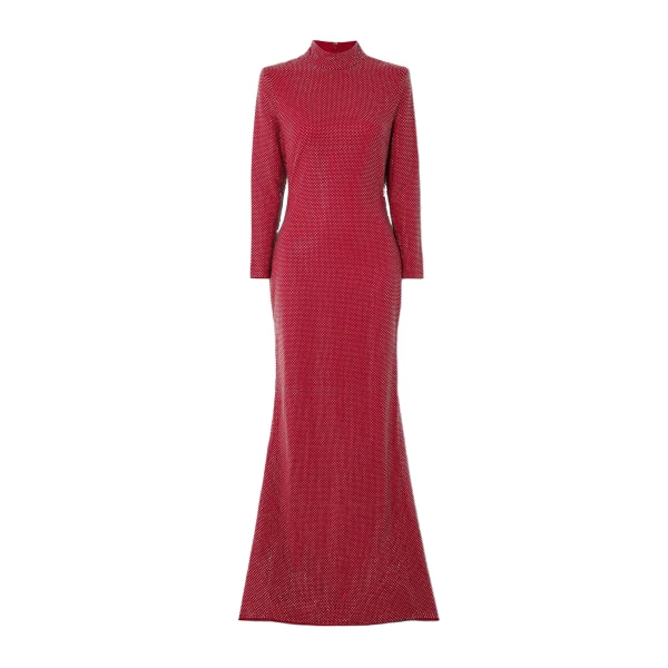 Solace London The Vivienne Crystal Maxi Dress in Ruby | Maxi Dresses | Coveti