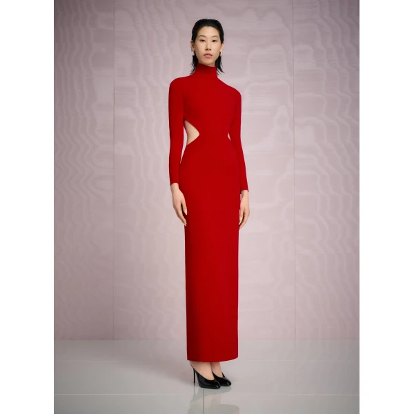 Solace London The Wilma Maxi Dress in Crimson Red