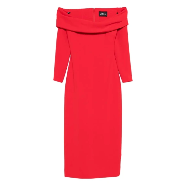 The Yuni Midi Dress in Red