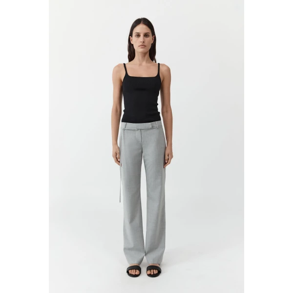 St. Agni 90s Belt Minimal Pants in Concrete, view 2