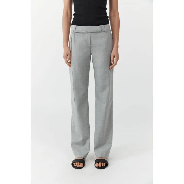 St. Agni 90s Belt Minimal Pants in Concrete, view 3