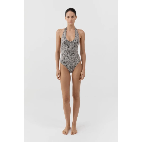 St. Agni 90s Halter One Piece in Python, view 2